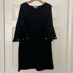 Women’s Black Dress with Silver details Harlow & Rose XL Mid Length 3/4 sleeve